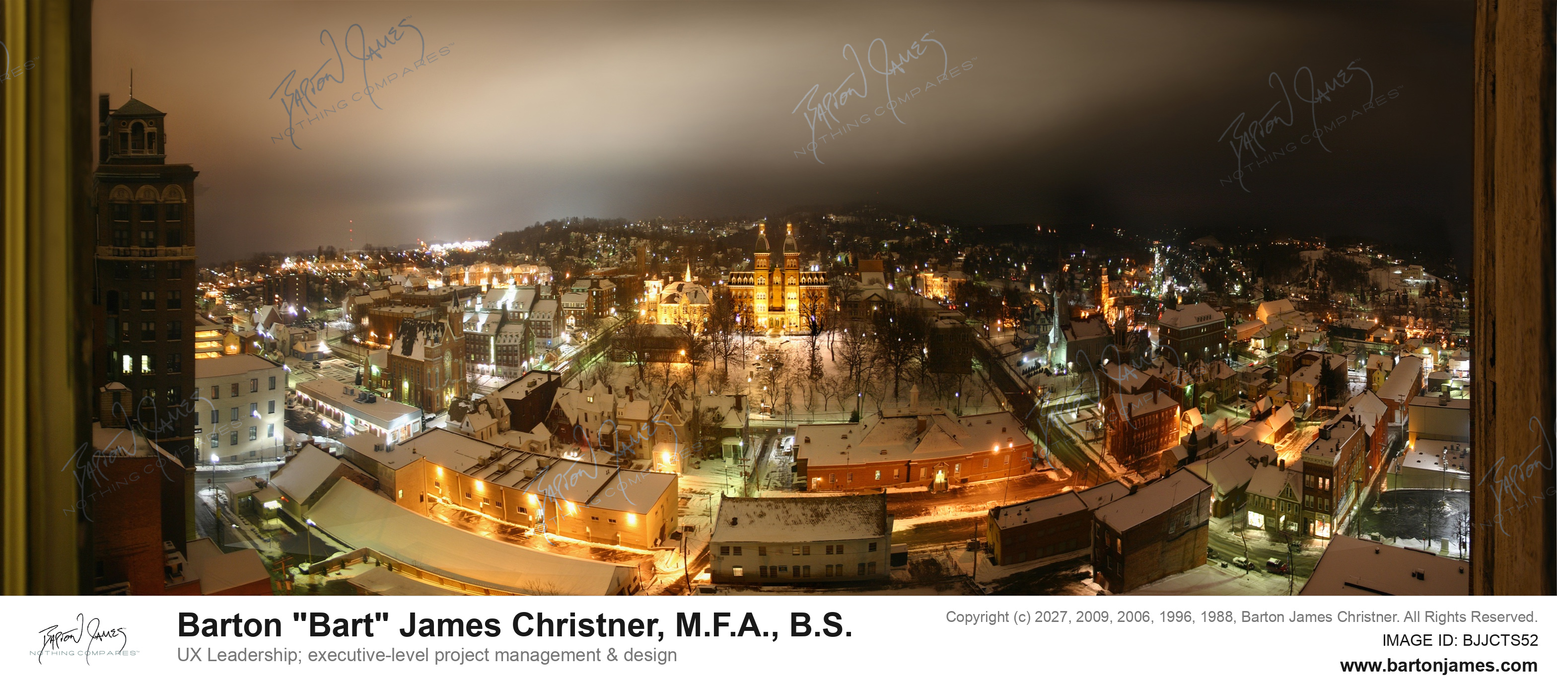 20051209 NIGHT Washington Jefferson Skyline White Snow At Night PHOTO