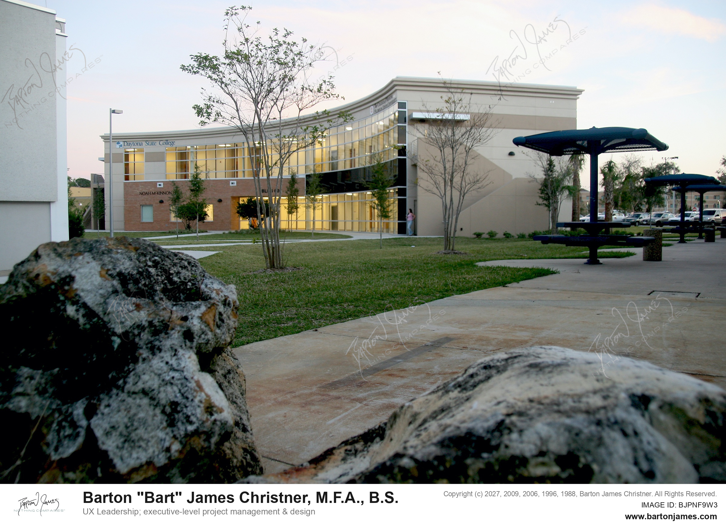 20071103 EXTERIOR DSEvening New Building PHOTO