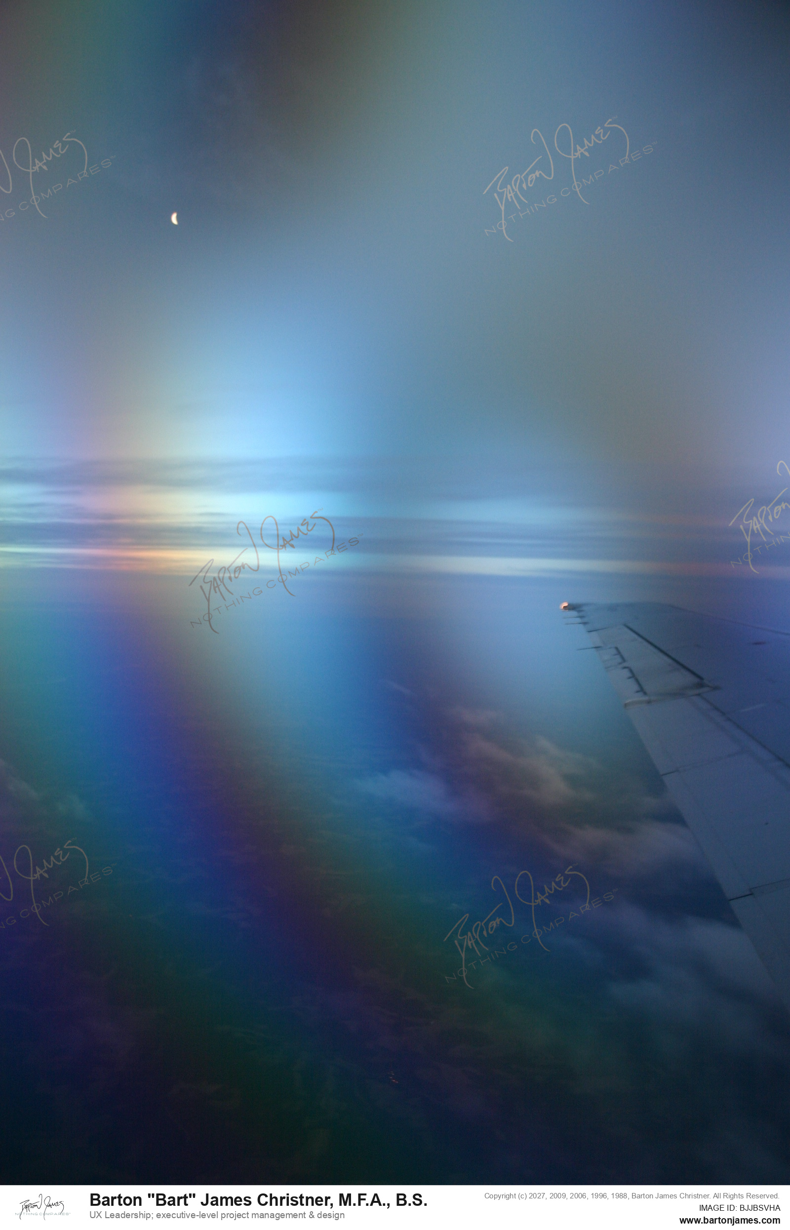 20060222 FINEART Moire Orange Blue From Air Plane Window View PHOTO