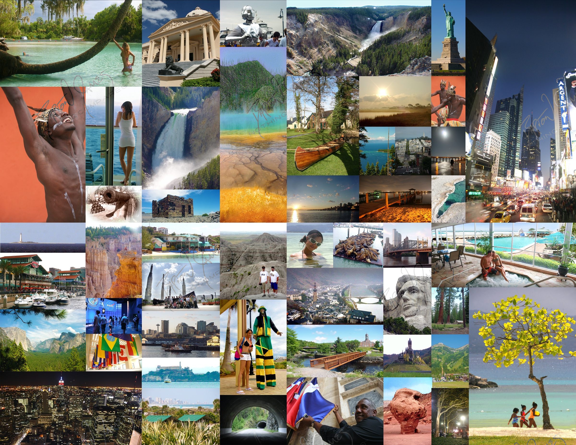 D1 Travel: a collage of the work in this chapter