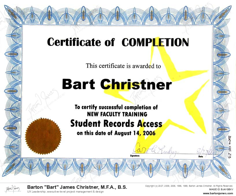 20060823 CERTIFIED Student Records Access CERTIFICATE