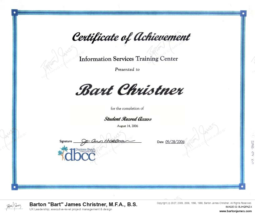 20060928 CERTIFIED Student Records Access CERTIFICATE