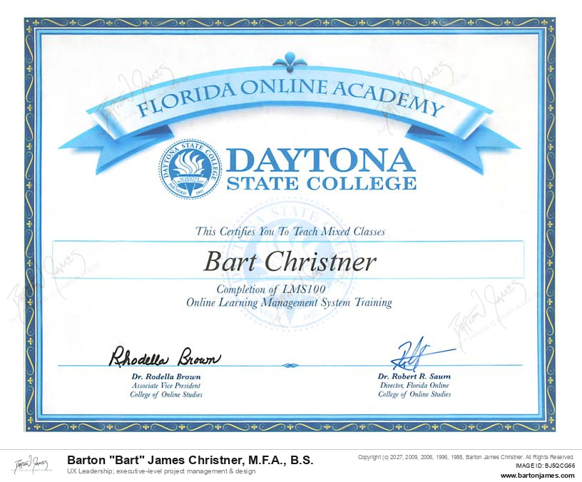 20090115 CERTIFIED LMS100Writing For Elec Media CERTIFICATE