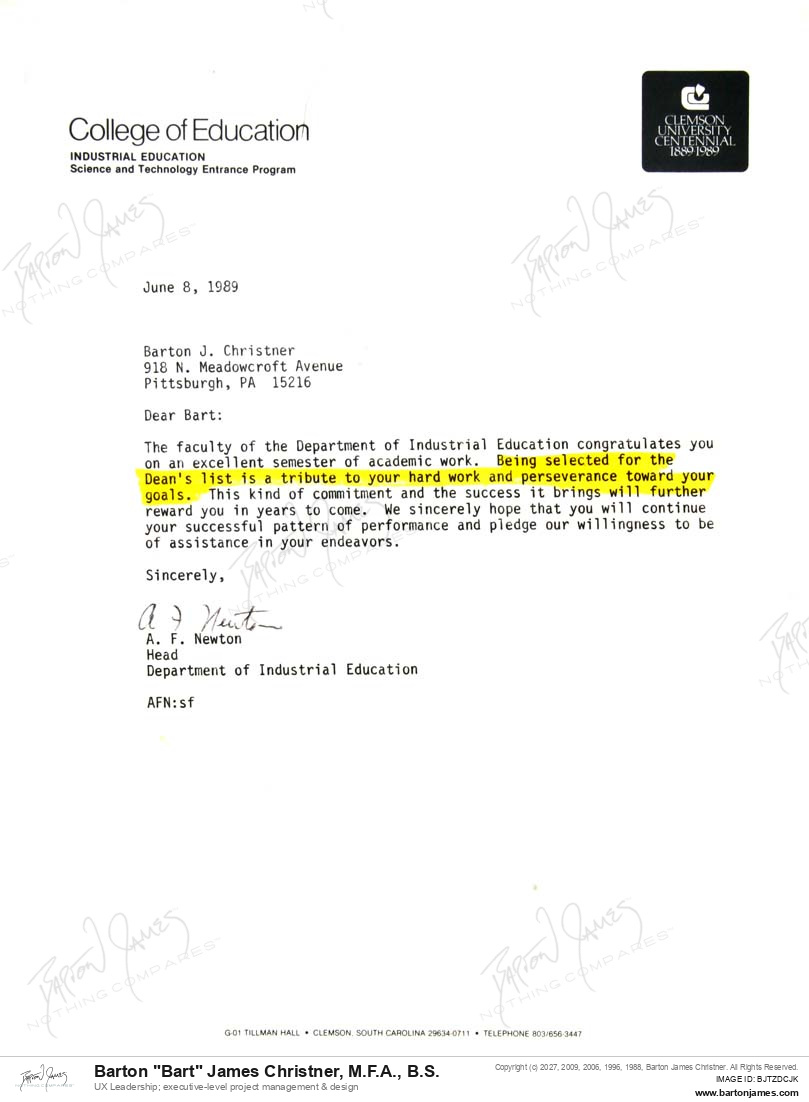 19890608 CONGRATS AFNewton LETTER
