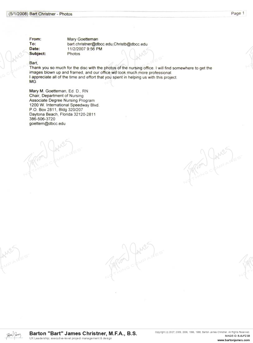 20071102 THANKS Mary Goetteman EMAIL