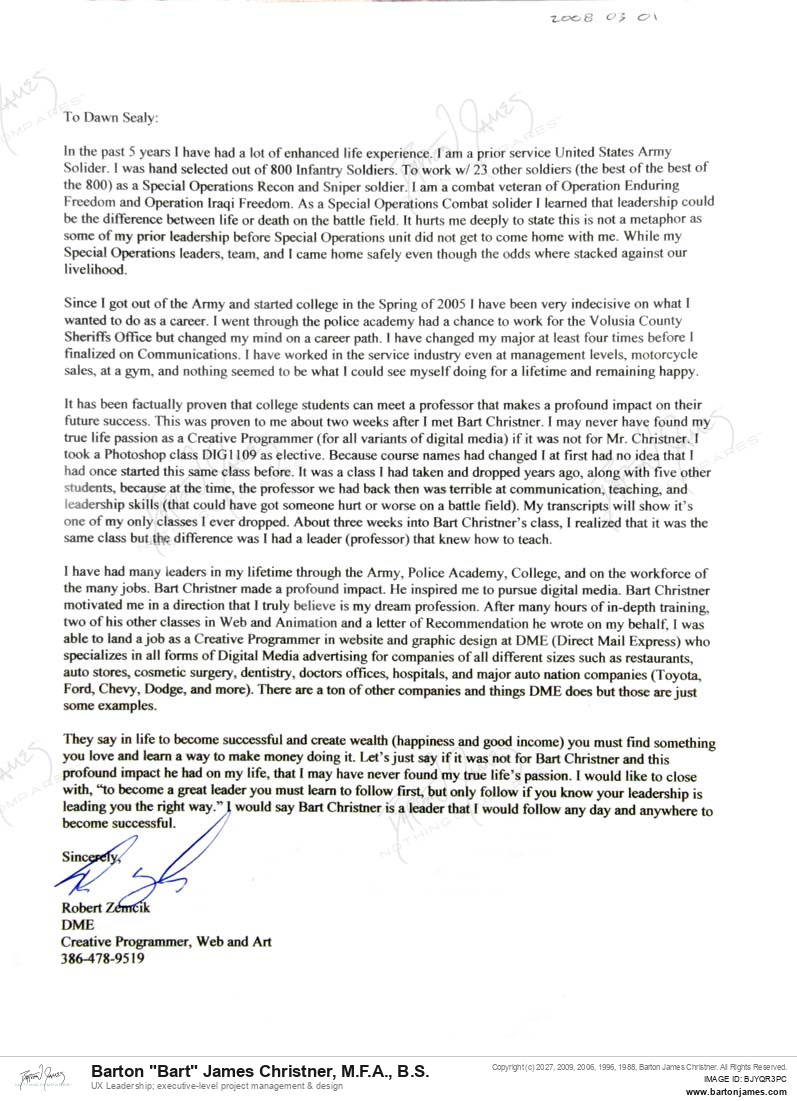 20080301 COMMEND Robert Zemcik LETTER