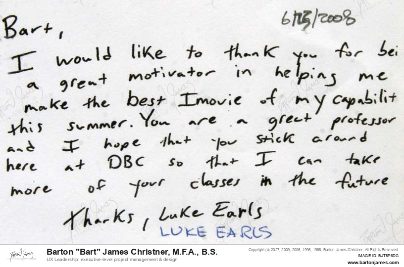 20080630 THANKS Luke Earls CARD