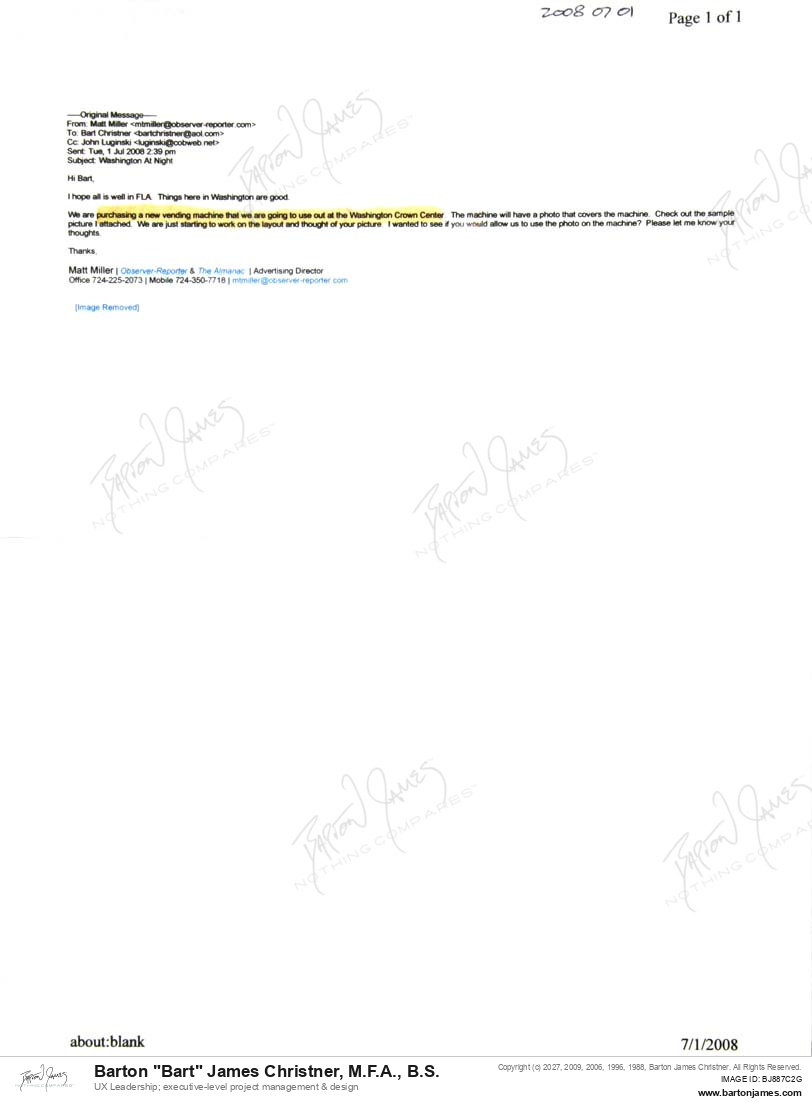 20080701 REQUEST Matt Miller EMAIL