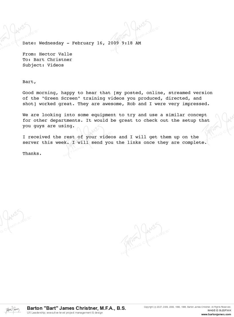 20090216 RECOGNIZE Hector Valle EMAIL