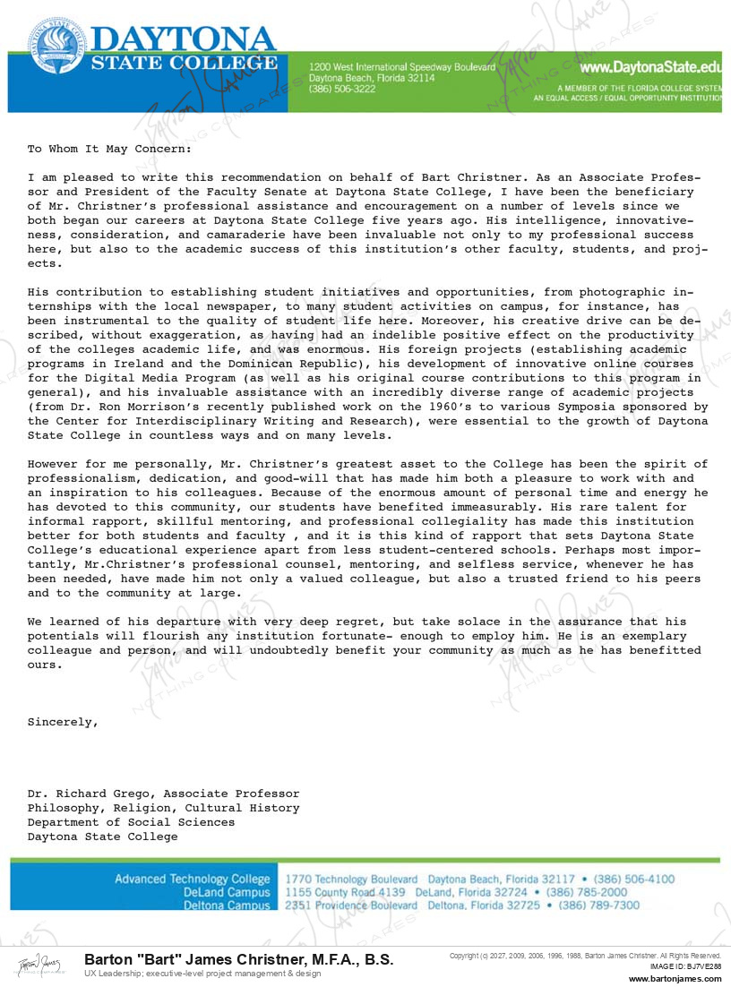 20110325 COMMEND Richard Grego LETTER