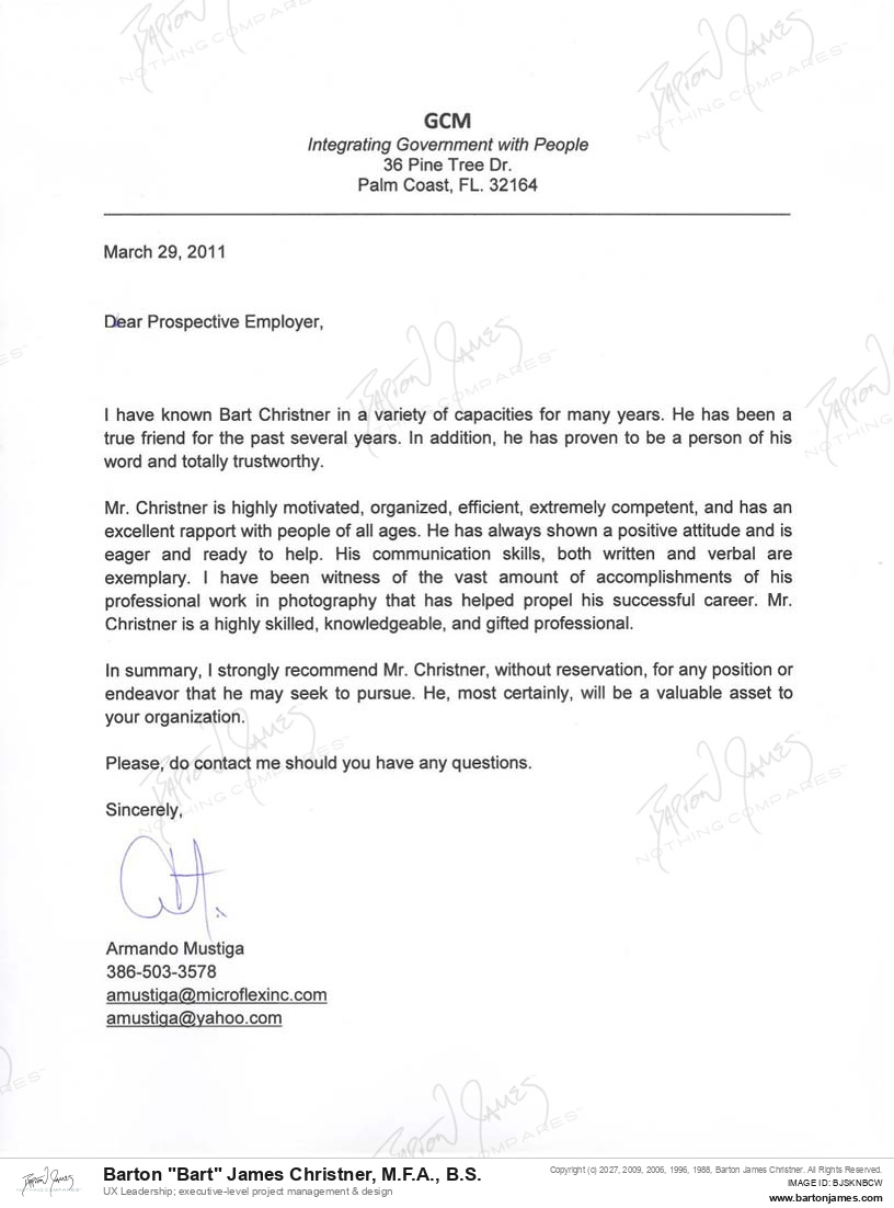 20110328 COMMEND Armondo Mustiga LETTER
