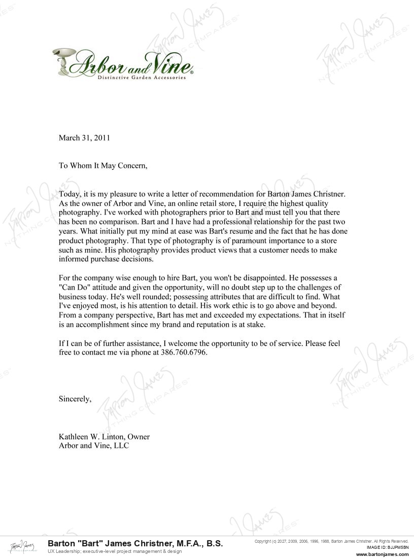 20110331 COMMEND Kathy Linton LETTER