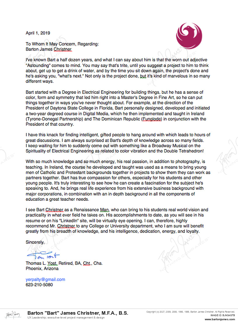 20190401 REFERENCE Tom Yost LETTER