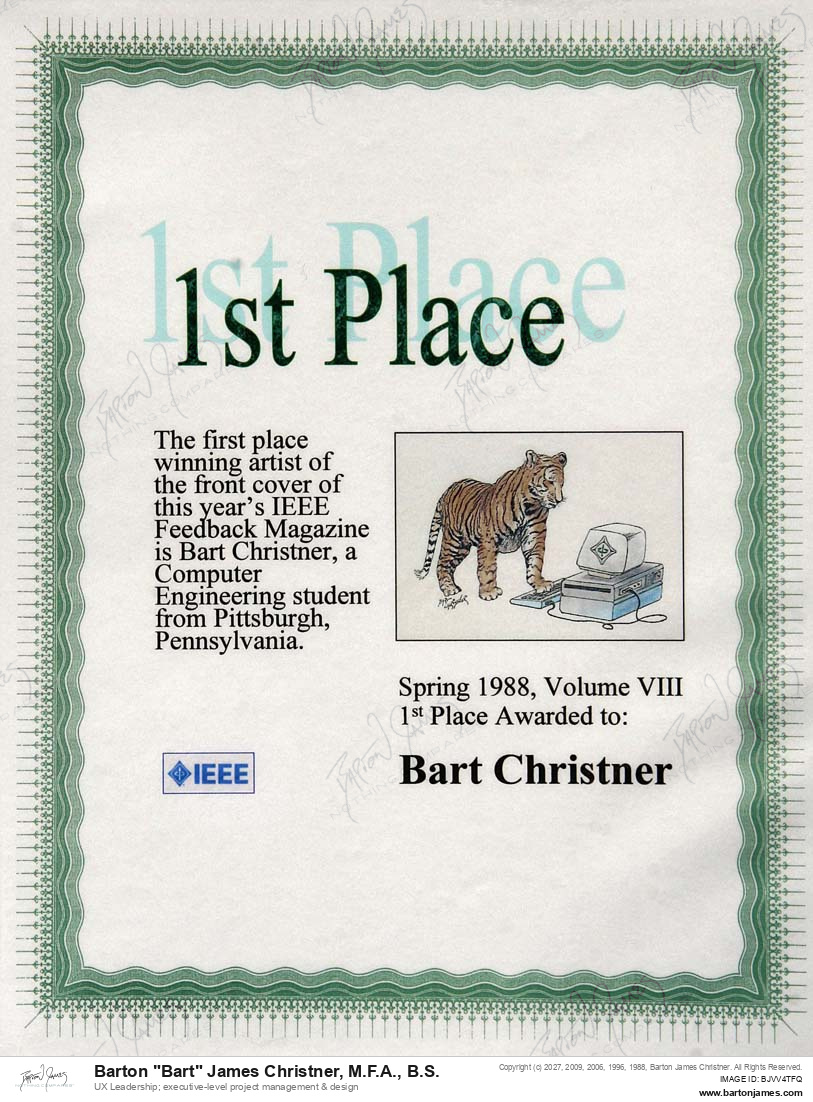 19880501 FIRSTPLACE Typing Tiger Cover AWARD