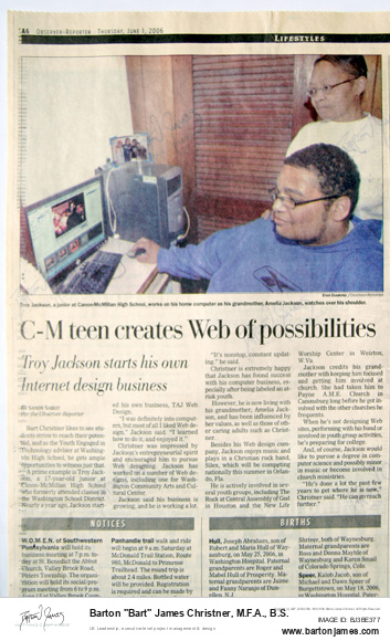 20060601 SABOT Teen Creates Web NEWSPAPER