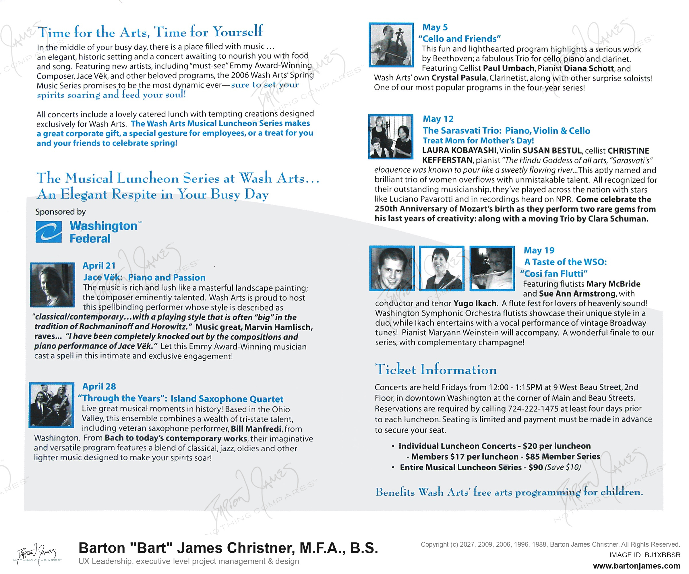 20060201 UMBACH Musical Luncheon Schedule COLLATERAL