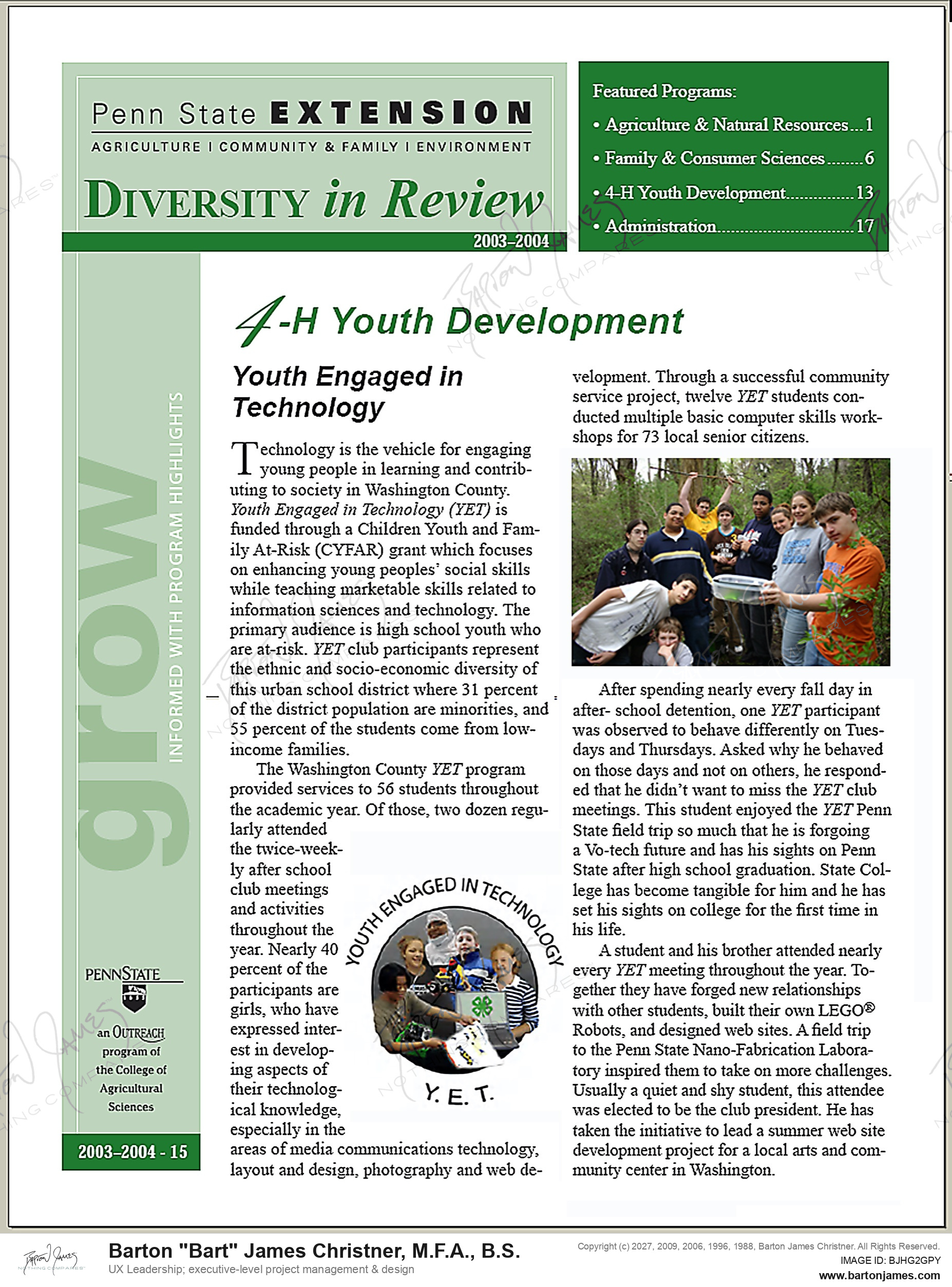 20041003 BIXBY Diversity Review YETGPS NEWSLETTER