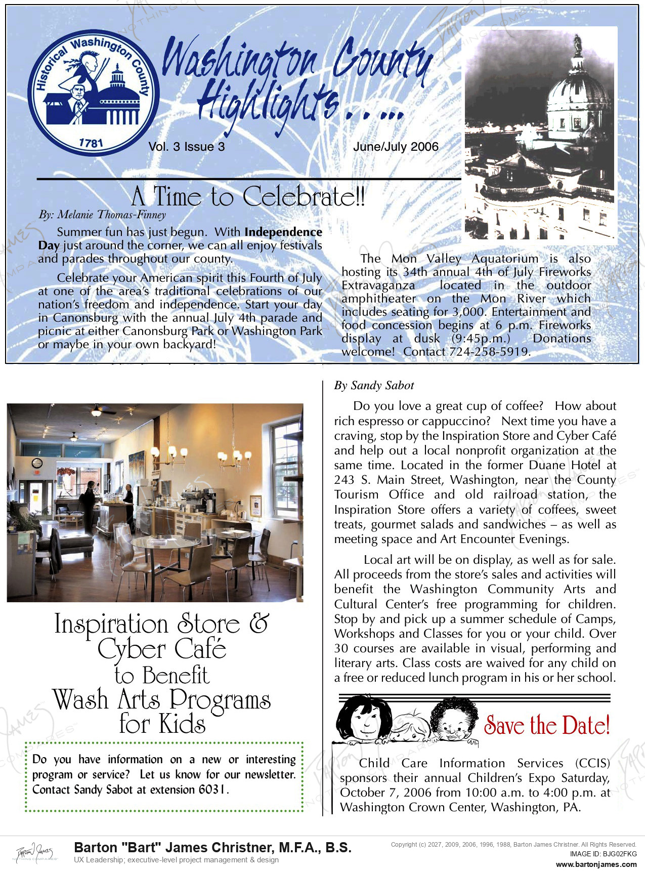 20060615 SABOT Cafe Benefits Arts NEWSLETTER
