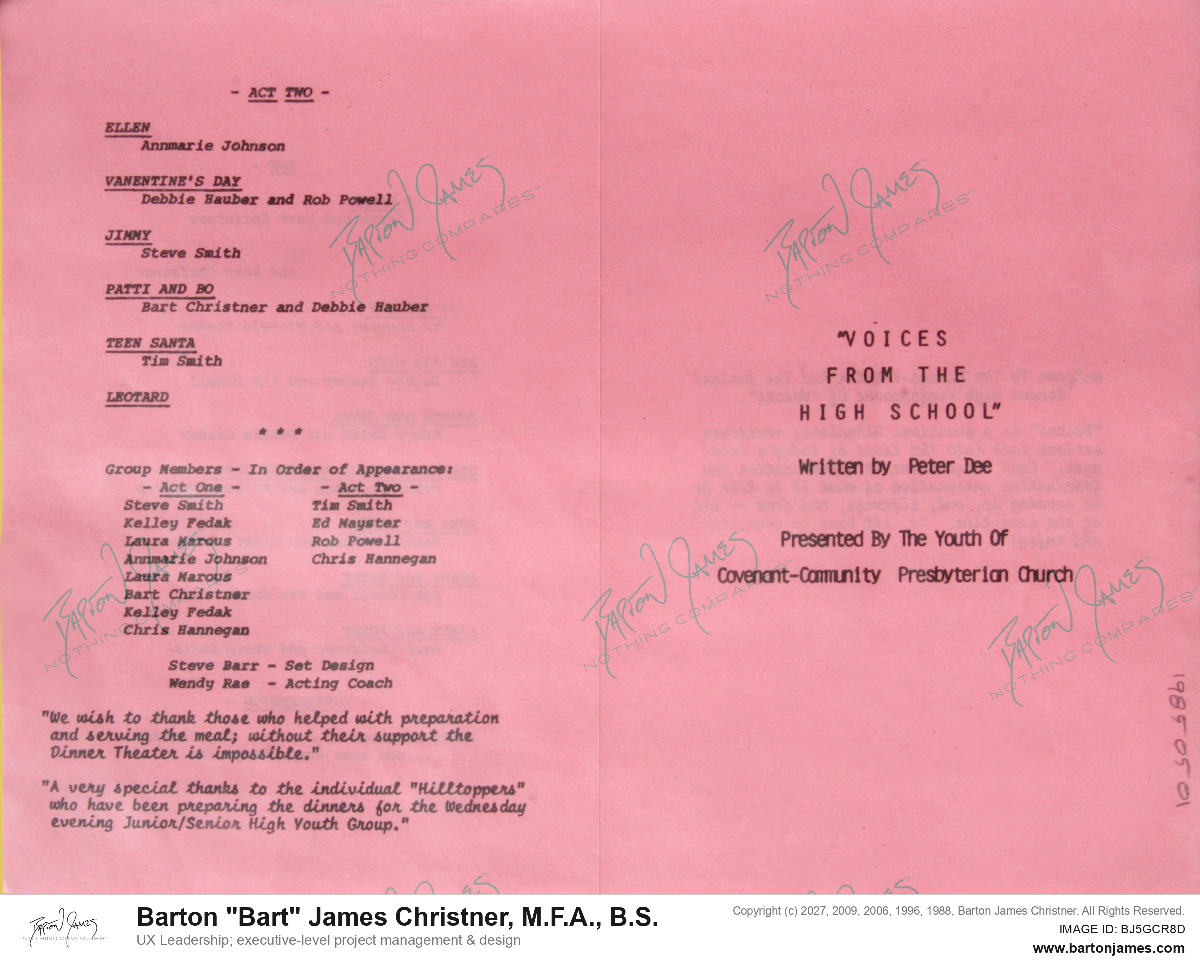 19850501 DEE Voices From High School PERFORMANCE