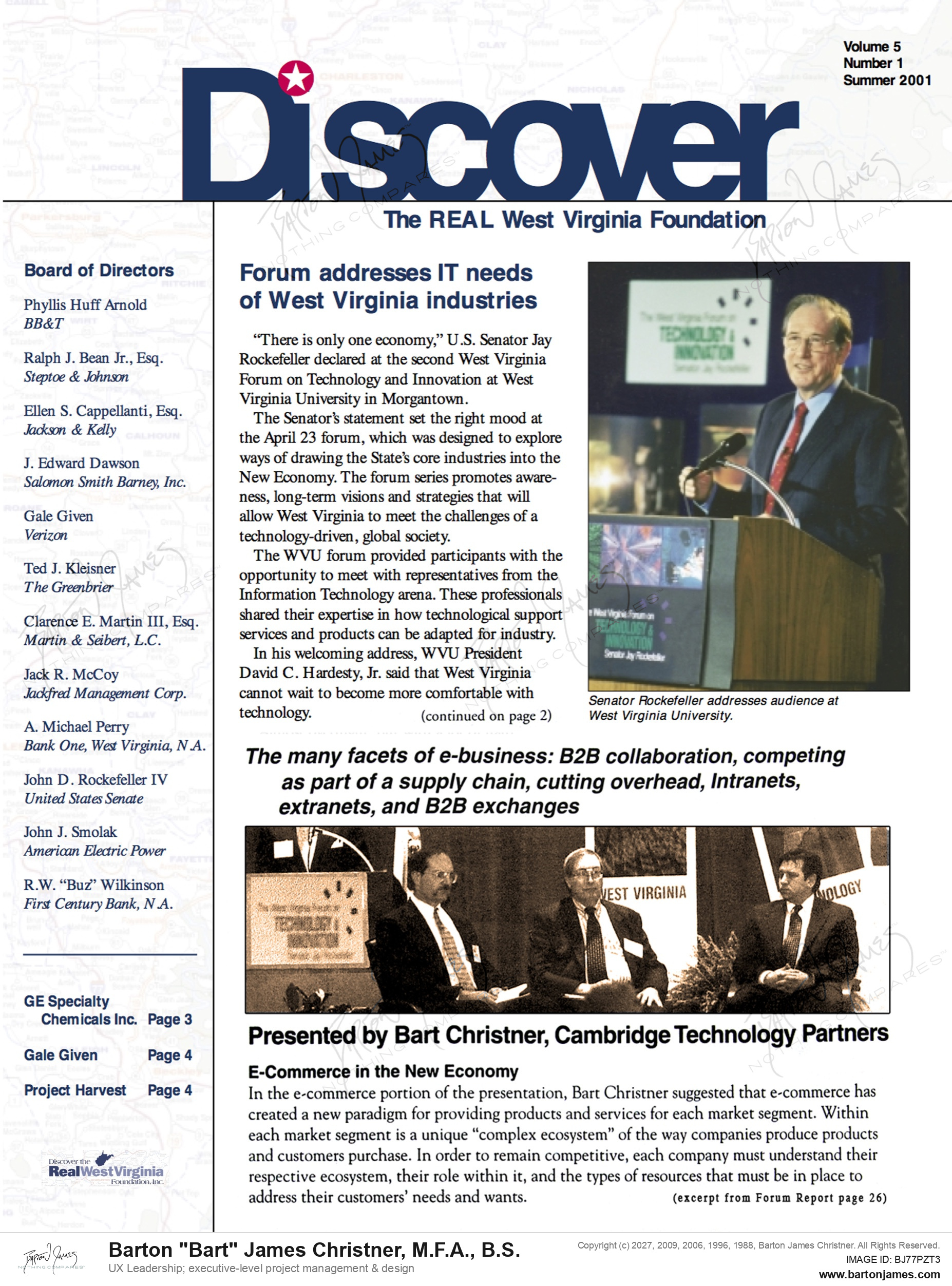 20010423 ROCKEFELLER Tech Innovation PRESSRELEASE